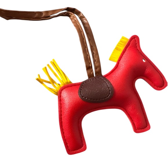 Leather Tassel Pony Keychain Sewn Horse bag chains (3 pack) - Picture 3 of 8